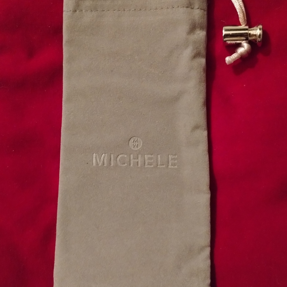 Michele Grey Velvet Watch Drawstring Dust Bag With Care Insert